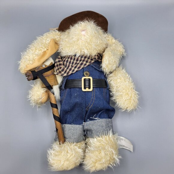 Vtg DanDee Easter Bunny Standing Rabbit Plush Western Cowboy Cow Bunny Plush 16" - Picture 8 of 16